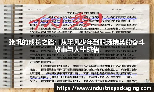 张帆的成长之路：从平凡少年到职场精英的奋斗故事与人生感悟